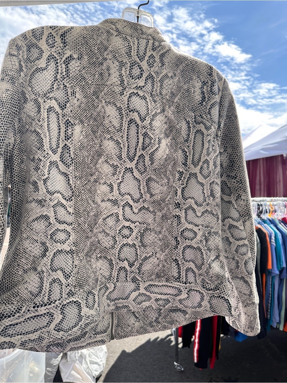 Ruby Rd. Snake-Print Jacket - Gray & Black - Picture 4 of 4